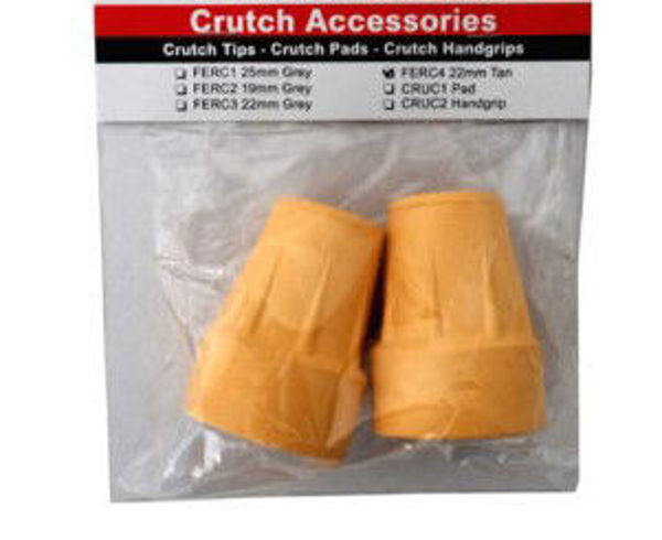 Picture of Crutch Tips - 7/8 22mm 1 Pair, Tan Colour 